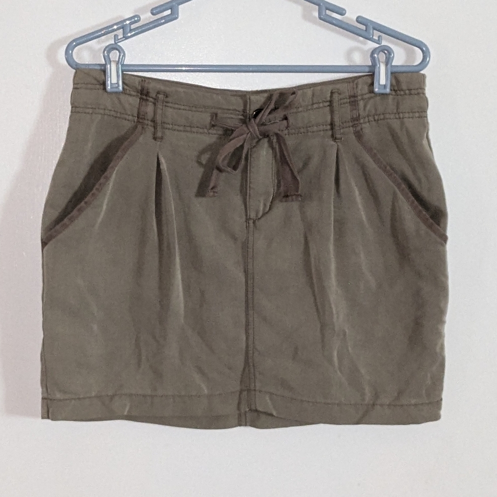 Calvin Klein Olive Green Utility Drawstring Cargo Mini Skirt Size 6